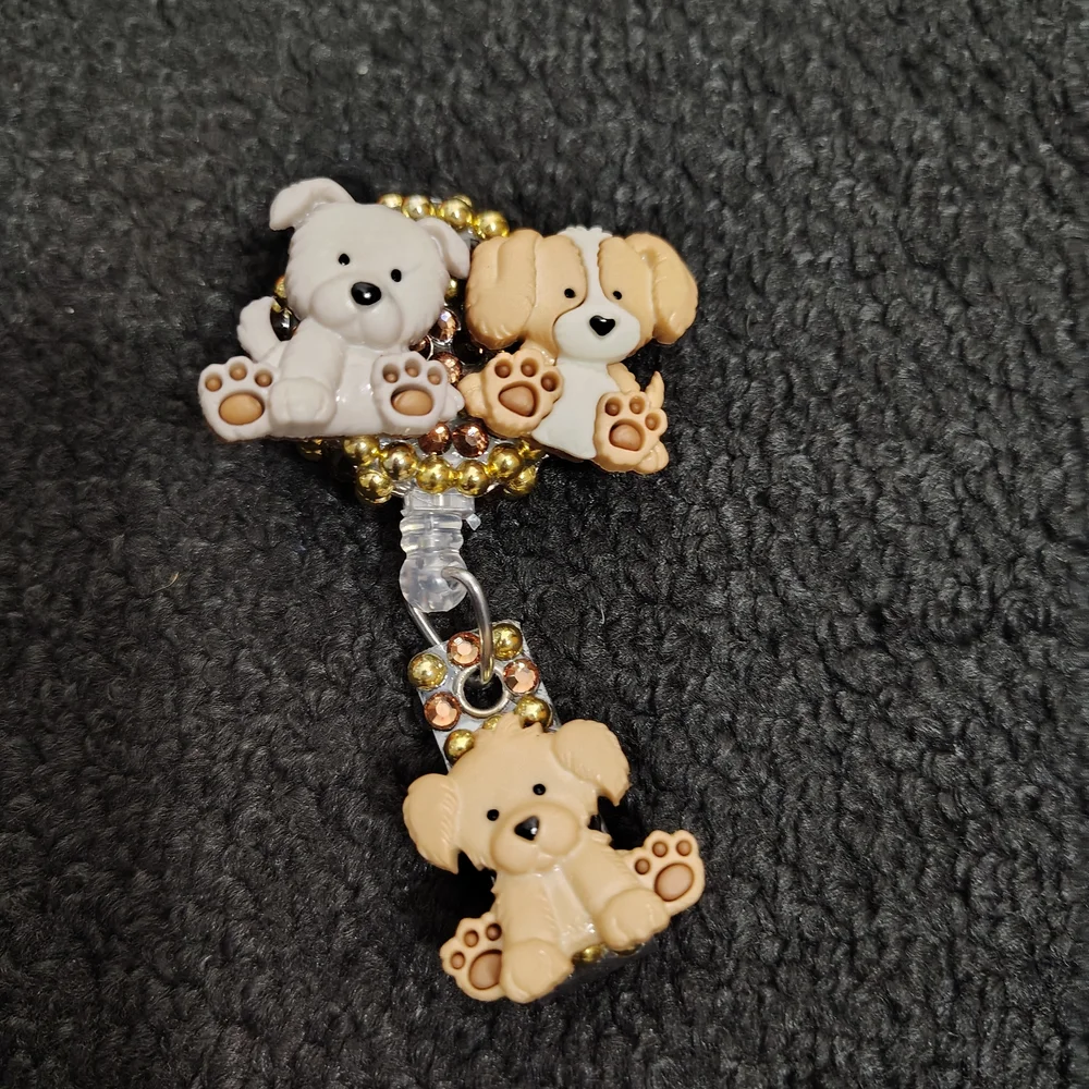 Dog Mom Badge Reel Teacher Nurse ID Badge Holder Cute Retractable Badge Holder - Picture 1 of 2
